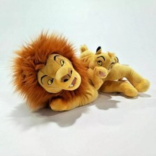 Disney The Lion KIng Adult SIMBA and Dad Mufasa Lying Stuffed Plush Toy 45CM