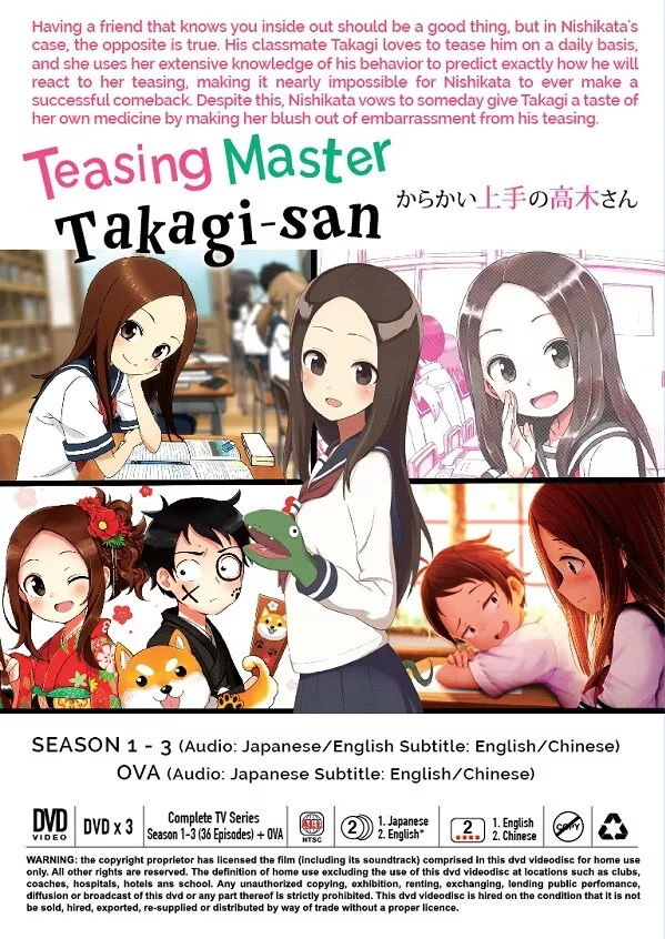 DVD ANIME KARAKAI JOUZU NO TAKAGI-SAN SEASON 1-3 VOL.1-36 END