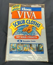 KLEENEX VIVA Scrub Cloths 6-Pack Reusable Wipes Vintage NOS 