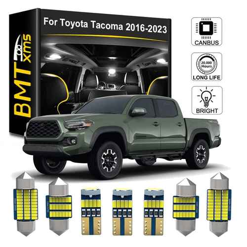 White LED interior lights package kit for 2016-2023 Toyota Tacoma + Pry Tool Set