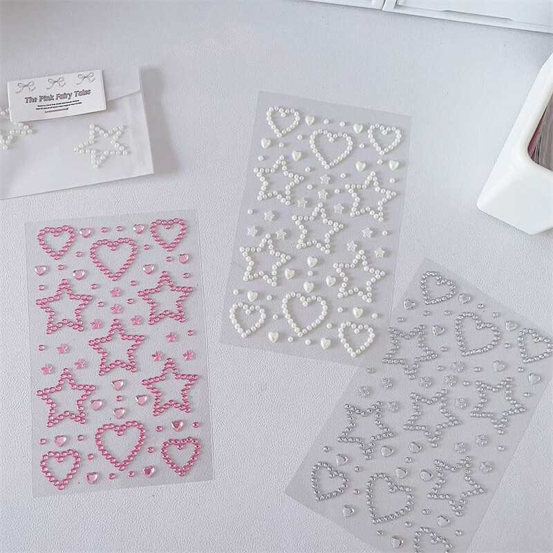 3D Star Heart Crystal Stickers Kids Gifts DIY Decoration Self Adhesive Sticka5