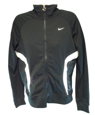 Womens Nike 203161 010 Zip Up Vintage 2006 Black White Warm Up