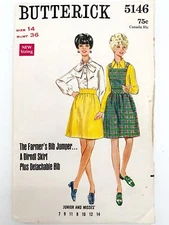 70’s Butterick Pattern 5146 Women’s Wide Band Skirt & Jumper Sz 14