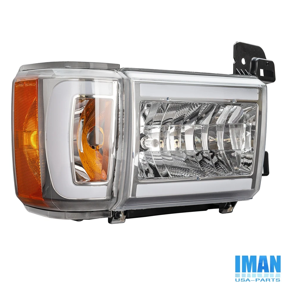Faróis com carcaça cromada LED DRL faróis com lâmpadas para Ford F150 F250 1987-1991 - Imagem 4 de 4