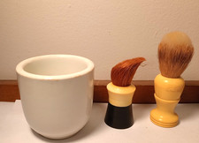 2 Vintage Shaving Brushes 100T Ever-Ready Pure Badger USA  500BN Badger-lon