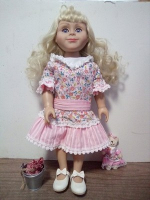 Queen's Treasures Little House on The Prairie Nellie Oleson 18'' Doll & outfit