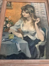 Vintage Marcel Dyf Painting - At Leisure - Stunning CLAUDINE Portrait - 26x21”