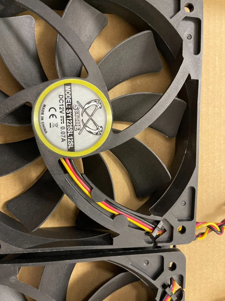 Dual Scythe 120mm 25mm 3 pin Computer case fans PC Gaming DC 12V SY1225SL12SL - Image 3 of 4