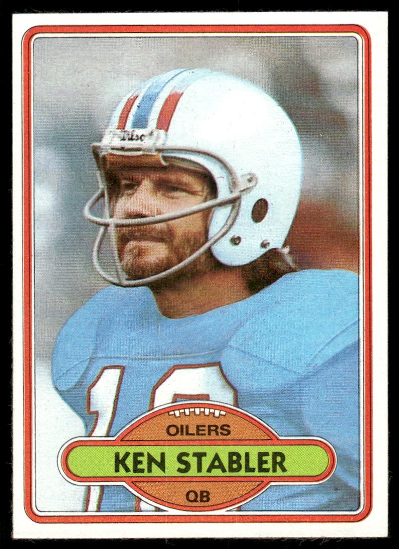 Ken Stabler #65 Football Cards 1980 Topps trading card — raw and PSA graded price guide