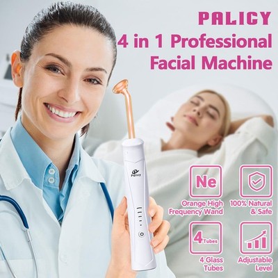 4 In 1 High Frequency Electrode Wand Electrotherapy Glass Tube Beauty Device Acn