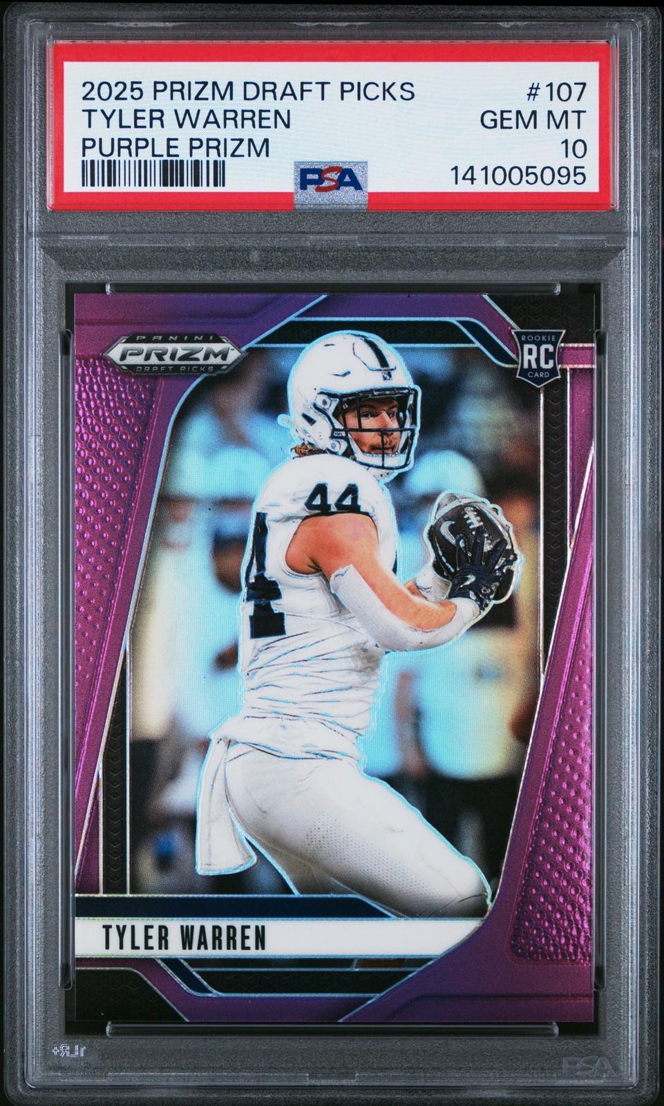 Tyler Warren Panini Prizm Draft Picks #107 Purple Prizm