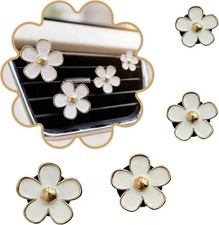 4pcs Cute Daisy Flowers Car Air Freshener Vent Clips 4 Sizes Sparkle White