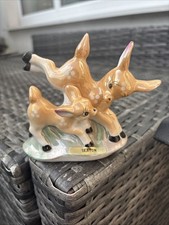 Collectable Vintage Lustreware Mother Deer and Fawn Figurine Ornament