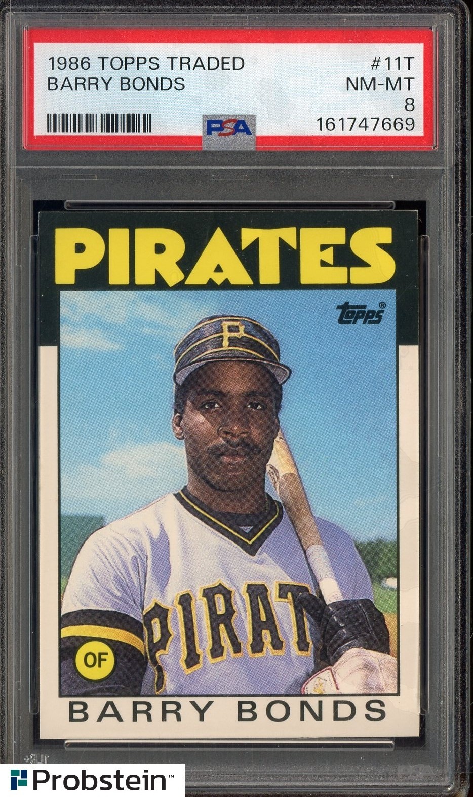 1986 Topps Traded #11T Barry Bonds Pirates RC Rookie PSA 8 Looks Mint