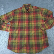 Orvis Shirt Mens XL Multicolor Plaid Flannel Long Sleeve Button Up Casual Fall