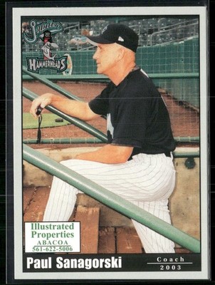 Paul Sanagorski 2003 Jupiter Hammerheads Team Set Card