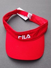 Fila Sunvisor Cap Hat Sun Visor Red Tennis Golf 100 Cotton