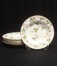6-Piece Wedgwood Wild Strawberry Soup Plates Set 20cm 7.8in Deep Dish Bowl Japan