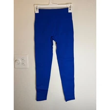 OQQ Ribbed Athletic Leggings Cobalt Blue Size S New