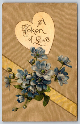 Vintage Postcard, 1907, A Token of Love, Blue Flowers | eBay