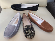 Jack Rogers Women s 8B Millie Moccasins Loafers Leopard Sherpa Brown Black Gray