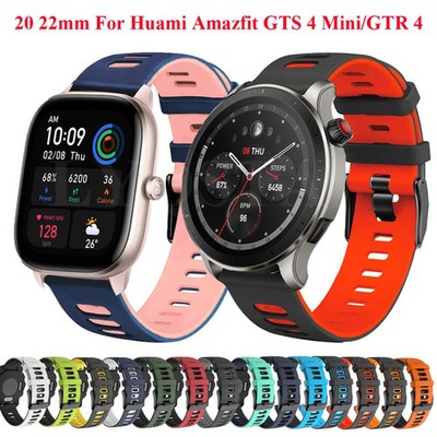 20 22mm Silicone Strap For Amazift Bip 6/5/3/U Pro GTS 4 Mini 2e 2/GTR 4 3 Band