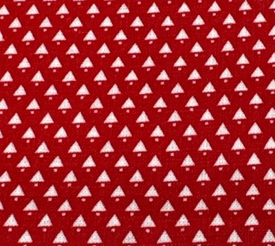 Red White Cotton Fabric Triangle Pattern 18''x19'' Quilting Craft Sewing Material