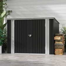6 X 3 FT Horizontal Metal Shed, Outdoor Storage Shed with Double Lockable Doors