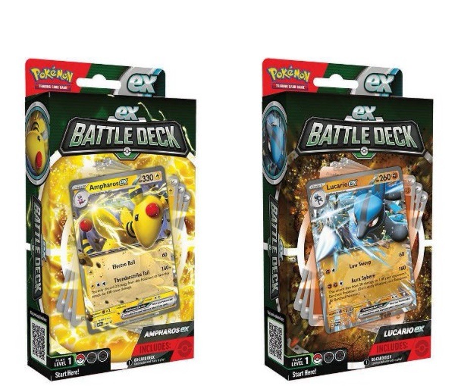 Pokémon TCG EX Battle Deck Bundle Ready-to-Play 60-Card Deck Ampharos Lucario