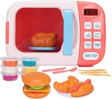Imaginative Pretend Play Microwave Oven Set with 6 Colorful Play-Dough for Kids