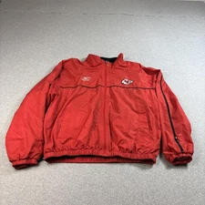 Vintage Kansas City Chiefs Jacket Mens XL Red NFL Football Reebok Full Zip 90s