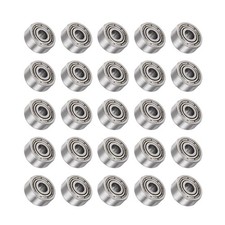 25 Pcs 3mm Bore 10mm OD 4mm Thick Carbon Steel Bearings for Motors 623ZZ