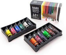 BASICS Acrylic Paint Set, 12 X 22Ml 0.74-Oz Tube Paint Set