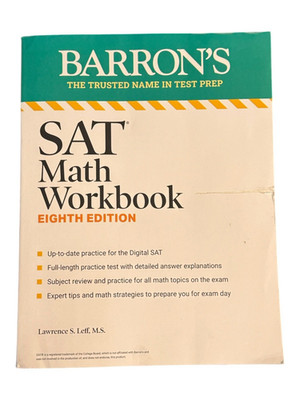 SAT Math Workbook - Eighth Edition - Paperback, Practice Test for Digital Exam