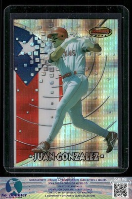 1997 Bowman's Best #BBI 3 Juan Gonzalez International Atomic Refractors 8.1K
