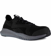 Reebok Flexagon Men's Black/Gray Low Top Lace-Up Mesh Sneakers Rubber Sole