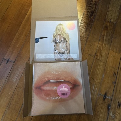 Kesha . Period Dot LP Cum For Me Cloudy Clear Transparen Vinyl SIGNED Insert NEW