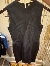 versace women black dress sleeveless size 42 with zipper brand new with tag