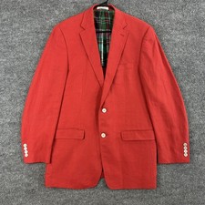 Lauren Ralph Lauren Blazer Mens 40L Red Linen Sport Coat Unstructured Jacket