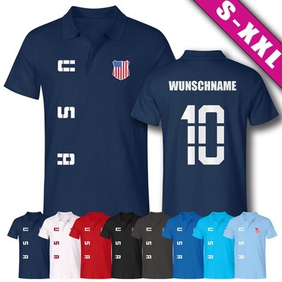 USA United States Polo-Shirt Trikot Fan-Shirt WM 2026 Wunschname & Nummer