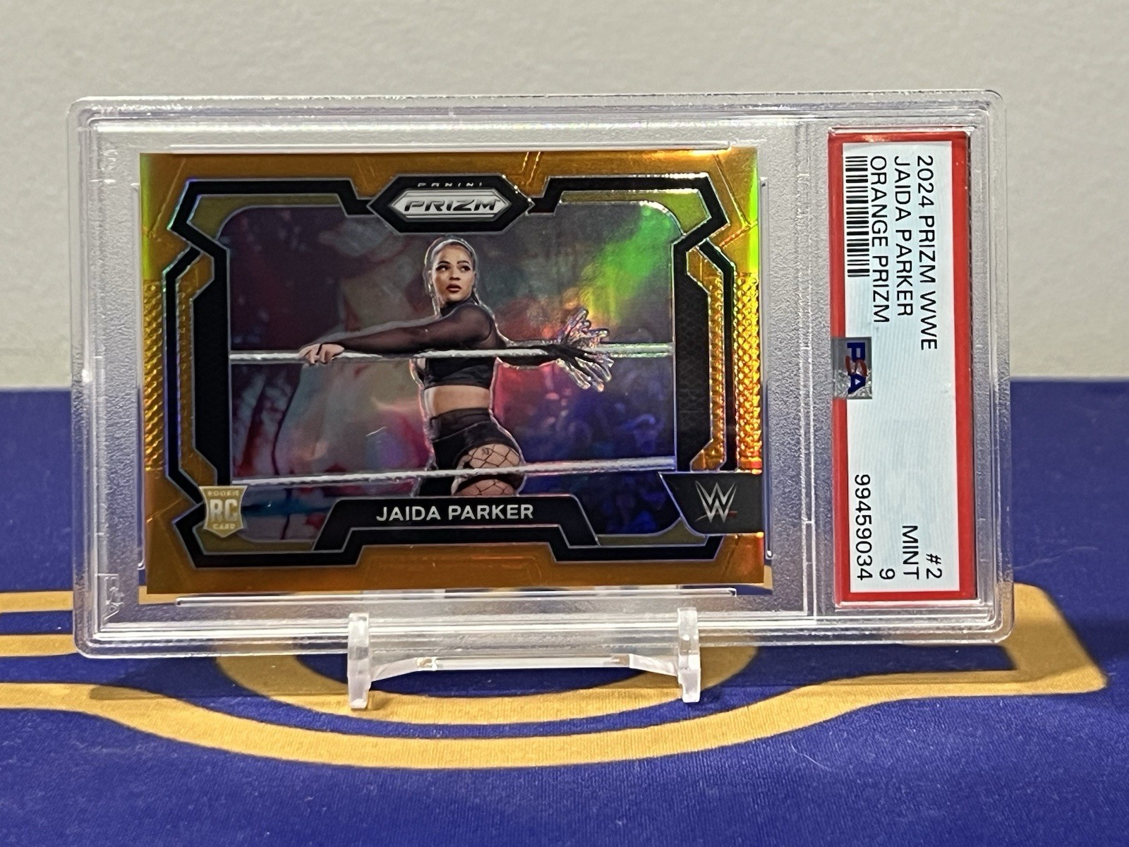 2024 Panini Prizm WWE - Jaida Parker - Orange Prizm RC 72/99 - No. 2 - PSA 9