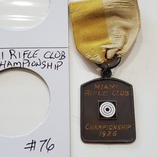 1926 MIAMI RIFLE CLUB SHOOTING CHAMPIONSHIP RIBBON MEDAL CINCINNATI,OHIO  76