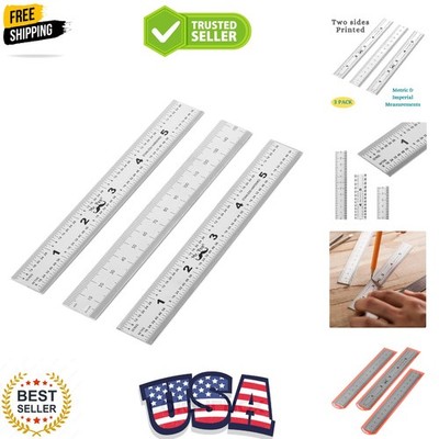Machinist Ruler, 3 Pack, 6 Inch, Stainless Steel Metric & Imperial, Precision...