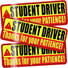 Student Driver Magnet for Car - Please Be Patient New Driver Magnet 3PCS Refle