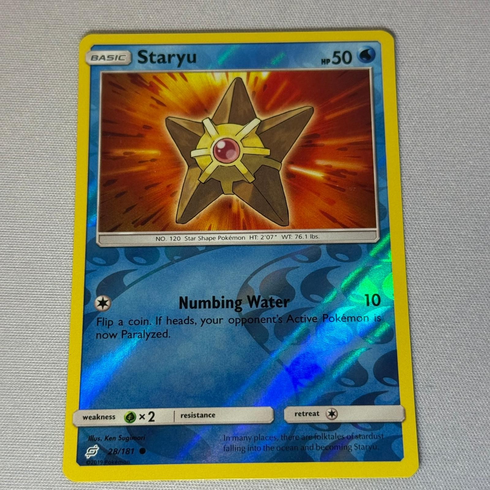 Staryu 28/181 Common Team Up Pokemon Reverse Holo Near Mint