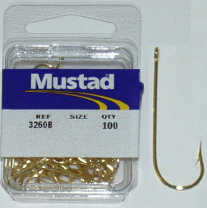 Mustad 3260B #6 100Ct Gold Aberdeen Hook
