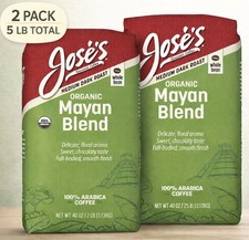 Jose’s Organic Mayan Blend Whole Bean Coffee 2-Pack 2.5 LB Each (Total 5 LB) 12.84 per pound