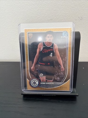 2025-26 Topps Bowman Chrome Kobe Sanders RC Reptilian Gold Refractor /50