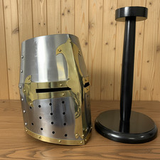 Medieval Knight Crusader Armour Helmet with Free Wooden Stand  Templar Armor