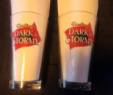 2 Gosling's Black Seal Rum Dark N' Stormy Glass Pint Glass Rare HTF 
